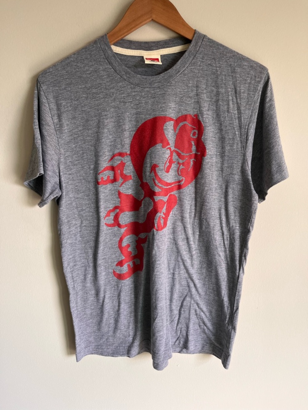 HOMAGE Men's Unisex Brutus Buckeye OSU Ohio State Scarlet & Grey SS Shirt Size M